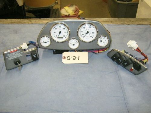 Brushed gray dash panel set with gauges &amp; switches.  lot g-2-1
