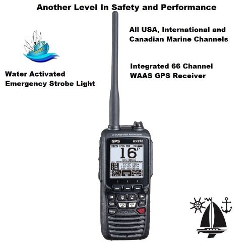 Find Standard Horizon WorkHorseHX870 Floating Handheld VHF Radio With