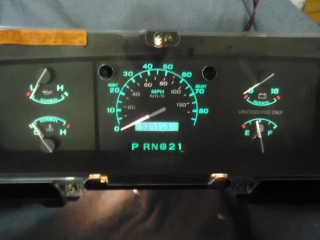 94-96 ford f150 f250 f350 instrument cluster speedometer gauges 90k