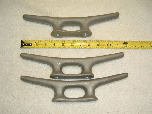 3 large 11 ½” cast aluminum boat dock cleats, clean