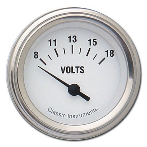 Classic instruments wh30brc voltmeter 8-18v - white hot - black radial