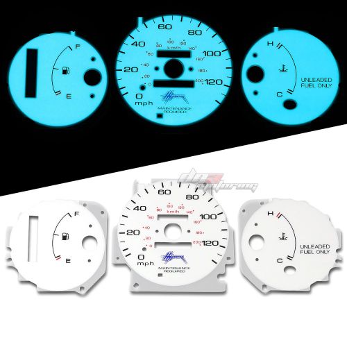 Indiglo glow gauge+harness dash face for 96-00 honda civic cx/dx/lx auto d16y7
