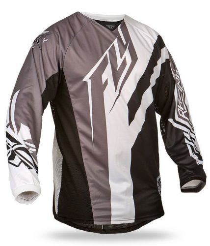 Fly racing kinetic division 2015 youth mx/offroad jersey black/white xl