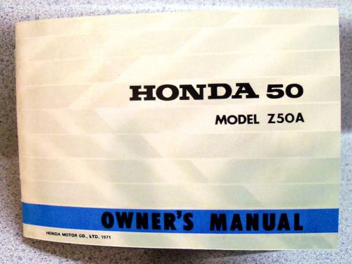 Honda 50 - z50a owner's manual '72on k3 and up - look!