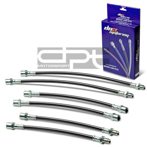 Bmw e30 replacement front/rear stainless hose black pvc coated brake lineskit