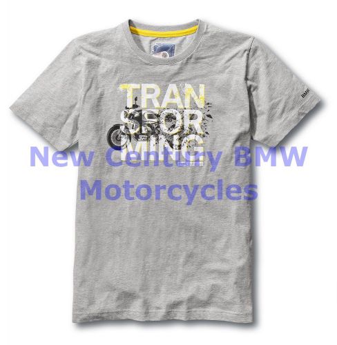 Bmw genuine motorcycle men transforming t-shirt tee shirt light grey l large