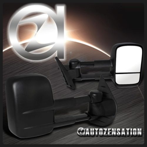 Pair 07-14 silverado sierra 2500 3500 black manual extend towing mirrors lh+rh