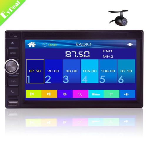 6.5"e hd touch screen 2 din in dash stereo car cd dvd player radio bluetooth+cam