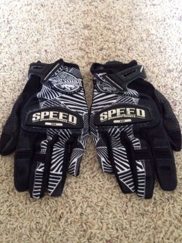 Speed and strength motorcycle throttle body gloves black white size medium mens