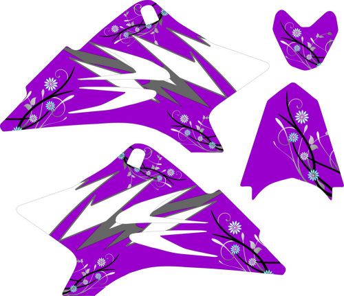 Girls yamaha ttr 50 graphics decal sticker kit ttr50 purple flower 2006-2012