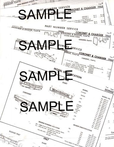 1964 dodge 330 440 polara 64 body parts list part numbers crash sheets !