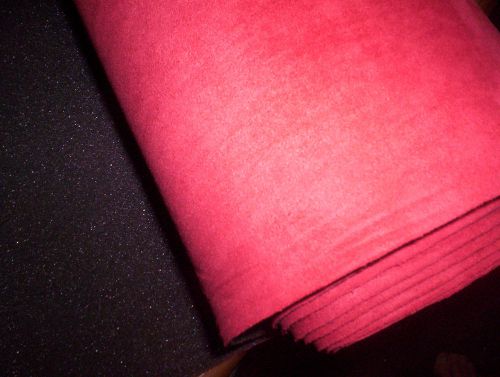 Auto headliner upholstery fabric foam backed brite red suede 61&#034; crafts