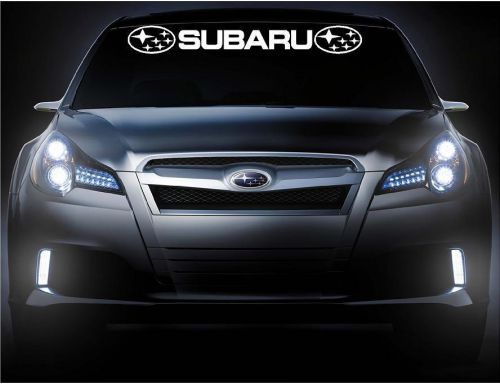 Subaru front windshield vinyl  decal banner 2 logos car decals sticker stickers