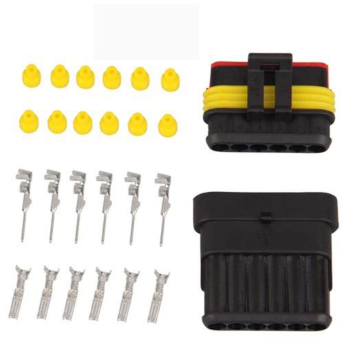 5 kit set universal vehicle 6 pin way sealed wire connector plug terminal