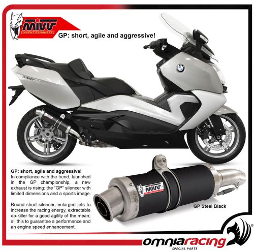 Mivv gp steel black - bmw c 650 gt 2012 12> slip on exhaust muffler silencer e9