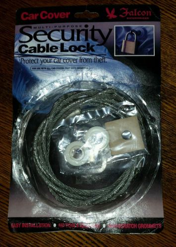 Falcon car cover security cable lock+keys: covers w/grommets, bicycles, atvs etc