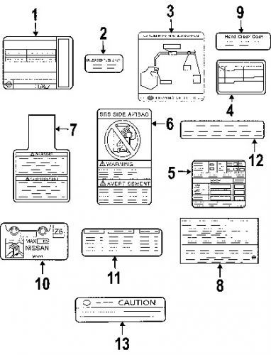 Nissan 99090cf40a genuine oem tire info label