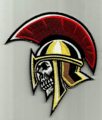 "trojan skull" iron on biker patch harley davidson honda rockabilly hog