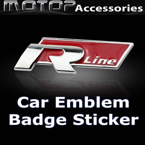 3d metal r-line logo racing front badge emblem sticker decal self adhesive