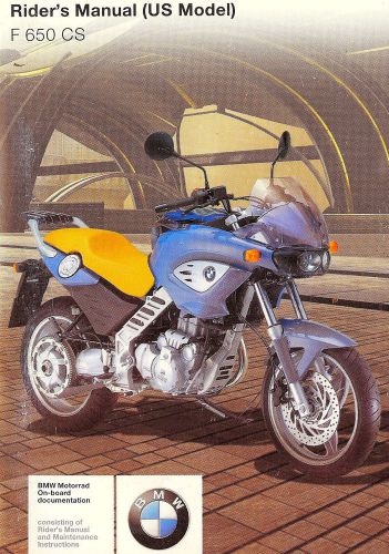 2002 bmw f 650 cs motorcycle owners riders manual -bmw f650 cs-bmw f650cs
