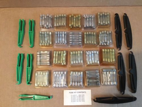 20 boxes assortment auto glass tube fuses  &amp; 10 fuse pullers ( 200 fuses total )