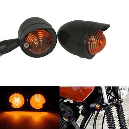 2x motorcycle turn signals bulb bullet blinker indicator light for harley black