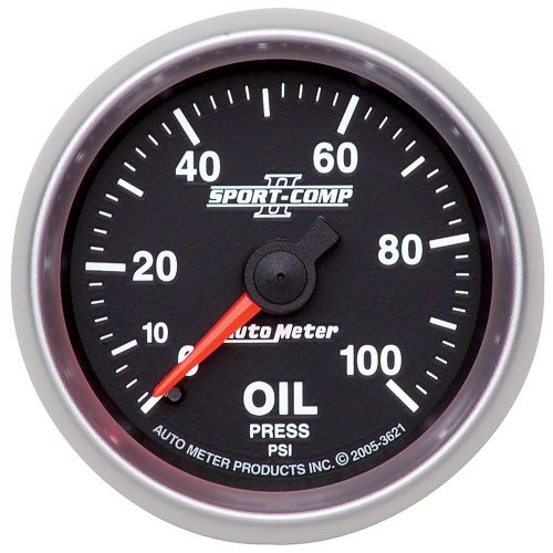 Autometer 3621 sport-comp ii mechanical oil pressure gauge