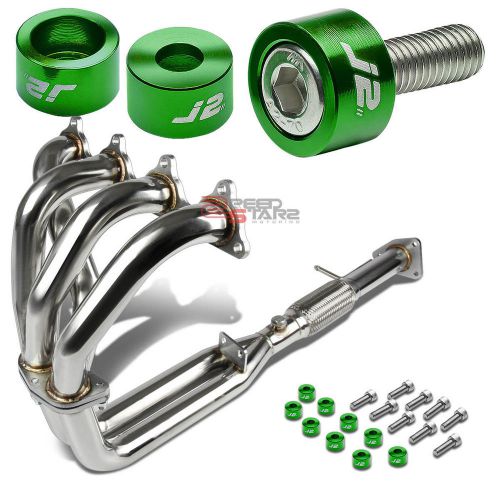 J2 for h23/bb2 stainless exhaust manifold 4-2-1 header+green washer cup bolt