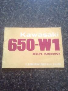 Vintage kawasaki w1 650 owners manual z1 kz h1 h2