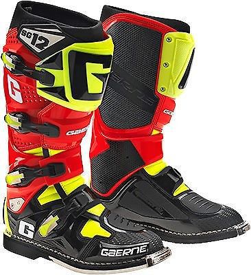 Gaerne sg-12 limited motocross dirt bike motorcycle boots size 11 red/hi viz wp