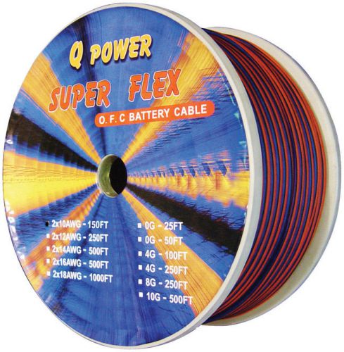 10 gauge 150ft speaker wire spool blue/orange qpower 10ga150ft wire