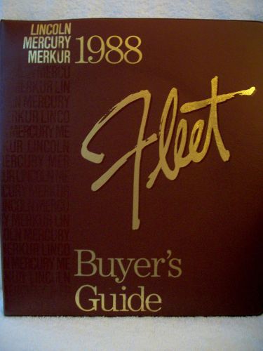 1988 lincoln mercury merkur buyer&#039;s guide