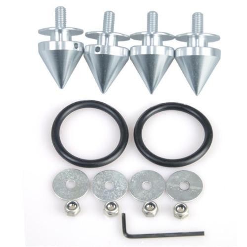 Quick release fasteners for car bumpers trunk fender hatch lids kit silver r006