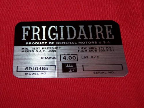 1963 - 1964 cadillac frigidiare a/c compressor decal