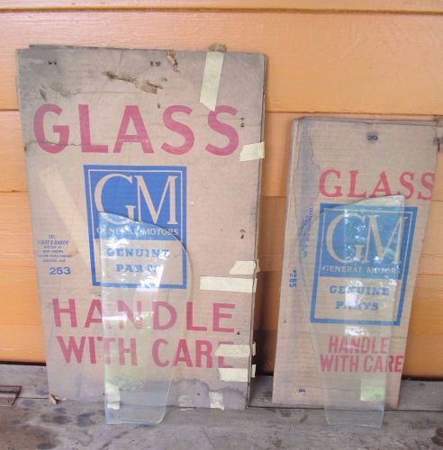 Nos 1959 1960 chevy sport vent window glass pair gm # 4751584