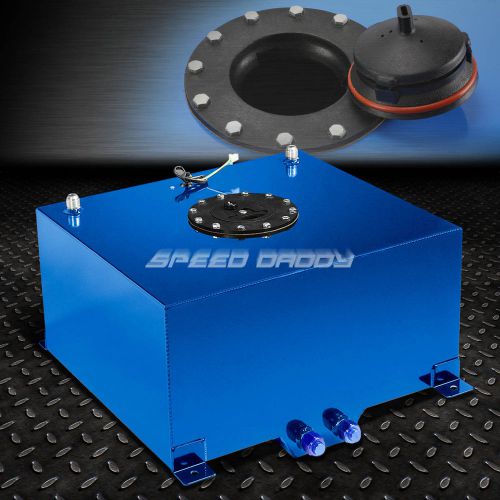 10 gallon blue coated aluminum racing/drifting fuel cell gas tank+level sender