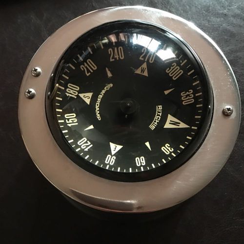 Vintage ritchie marine compass stainless steel dome powerdamp marine navigation
