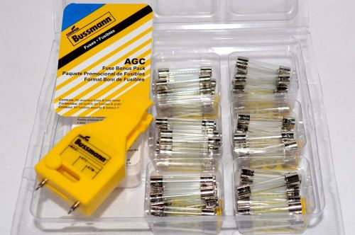 Original cooper bussman fuses agc-5, 10, 15, 20, 25, 30 amps fuse bonus pack usa