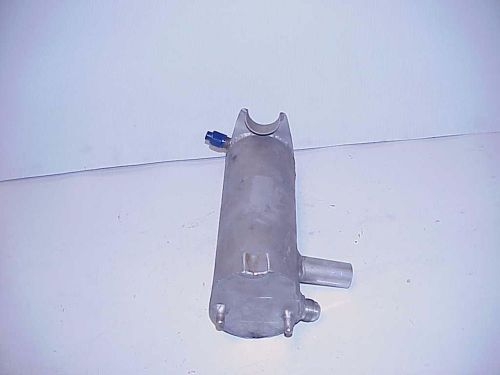 Vintage aluminum breather surge tank from a nascar team race car