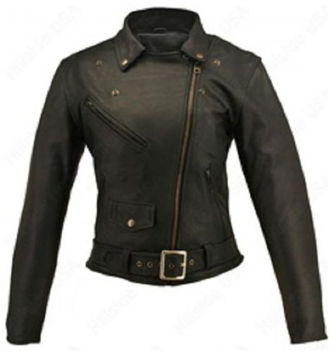 Women&#039;s motorcycle leather jacket from hillside usa made