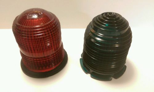 Vintage marine beacon light globes red and green vintage glass griffin &amp; lintern