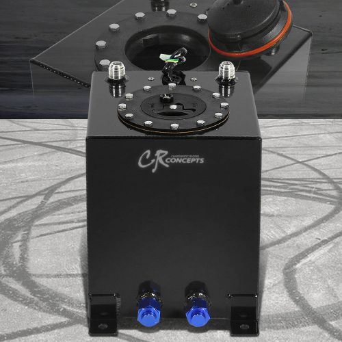 2.5 gallon lightweight black coat aluminum gas fuel cell tank+level sender+foam