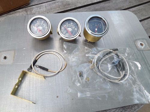 3 nos mercury kiekhaefer marine gauges 2 water pressure &amp; 1 fuel gauge some wear