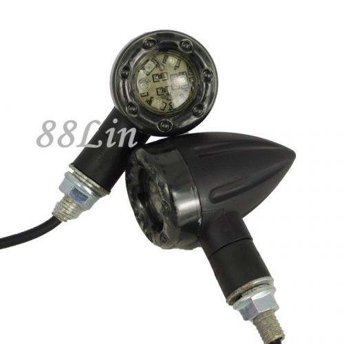 8mm led &amp; smd black motorcycle turn signal blinker indicator brake light lamp