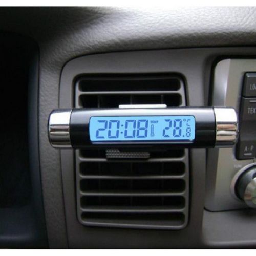 Car outlet luminous electronic clock car thermometer