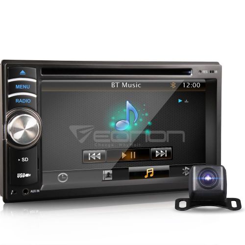 Free cam+ 6.2" double 2din car stereo radio dvd player bluetooth touch screen u