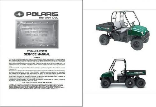 2004 polaris ranger tm / 2x4 / 4x4 / 6x6 service repair workshop manual cd