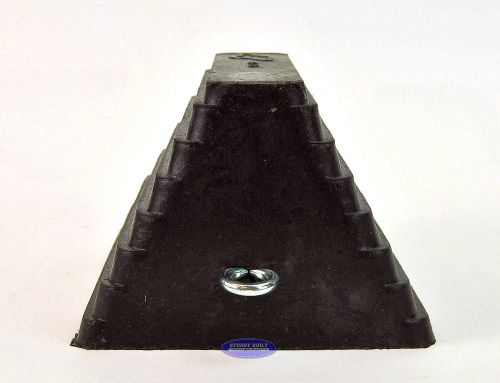 (2)- trailer wheel chock heavy duty rubber stop 10"lx8w"x6"h great for campers