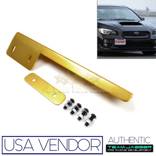 Easy mod! usa predrilled side front license plate relocator bumper grille gold