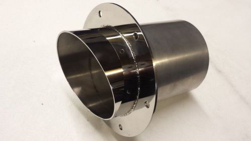 316 stainless steel 5" transom marine exhaust outlet boat  slash cut polished.